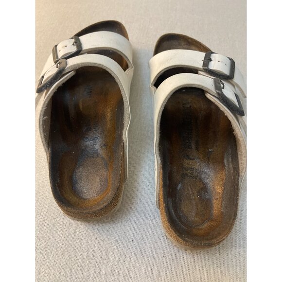 Birkenstock Arizona White Leather Sandals Womens Size 37 - Picture 4 of 10